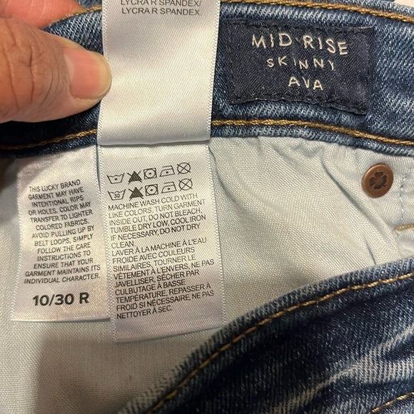 Lucky Brand Blue Skinny Jeans with Worn-In Look - Picture 14 of 16